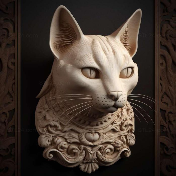 Природа и животные (Балийская кошка 1, NATURE_5905) 3D модель для ЧПУ станка